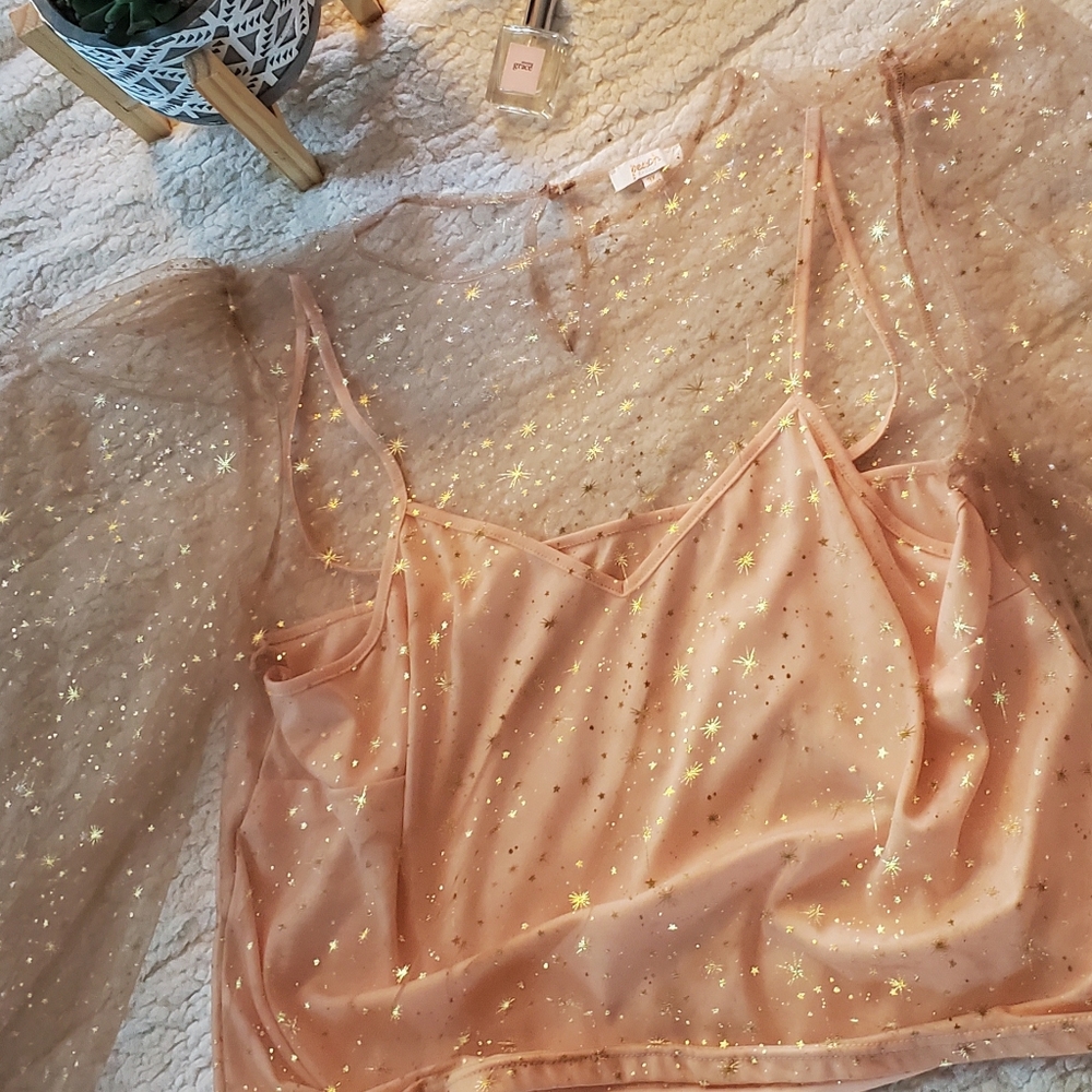 Brand peach, Size 3X, Color salmon.